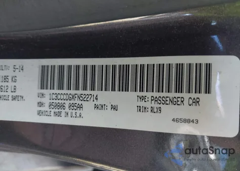 2015 Chrysler 200 S from USA, damaged, VIN 1C3CCCDGXFN522714